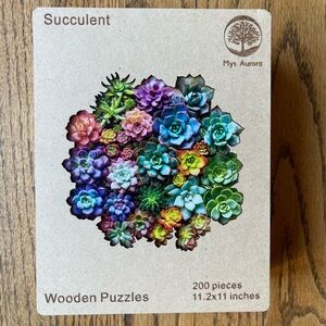 Succulent Wood Jigsaw Puzzle by Mys Aurora 200 Piece